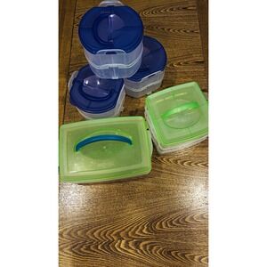 Snapware 11-Piece Plastic Storage Container Set, Clear w/ Green & Blue Snap Lids